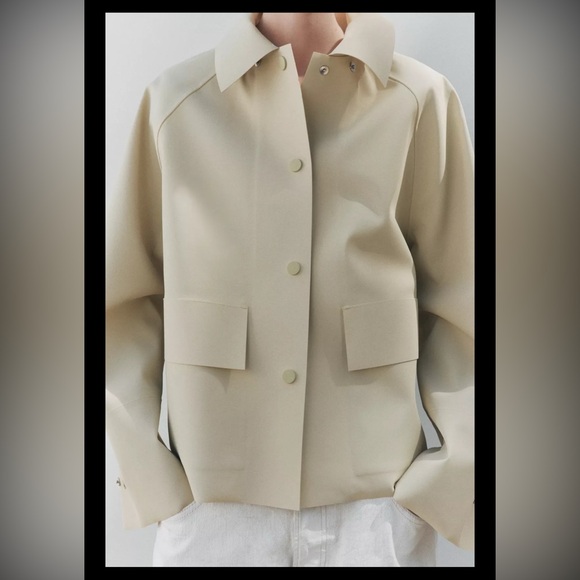ZARA ZW COLLECTION WATER RESISTANT RUBBERIZED JACKET - Picture 1 of 11